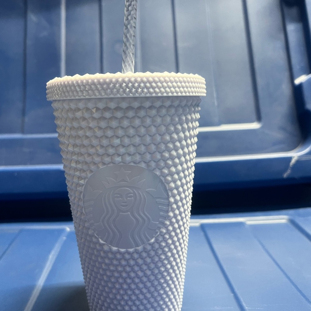 Starbucks White tumbler with Textured Design.For cold drinks only. New, no flaws